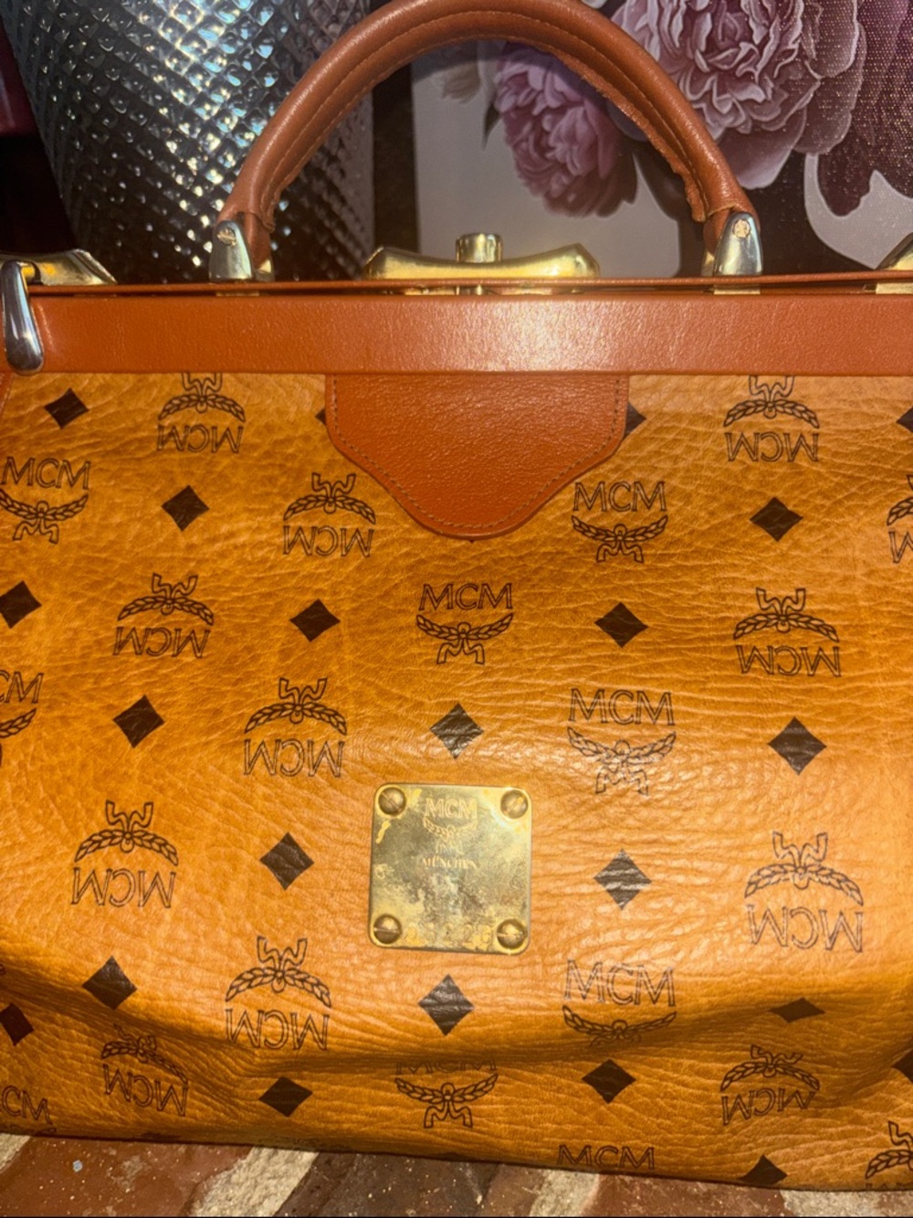 Vintage MCM Cognac Visetos top-handle satchel bag - Picture 2 of 13